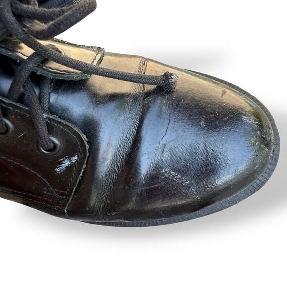 DR MARTENS EMMELINE WOMEN'S BLACK LEATHER LACED UP COMBAT BOOTS SIZE US7 EU38 - Picture 8 of 12